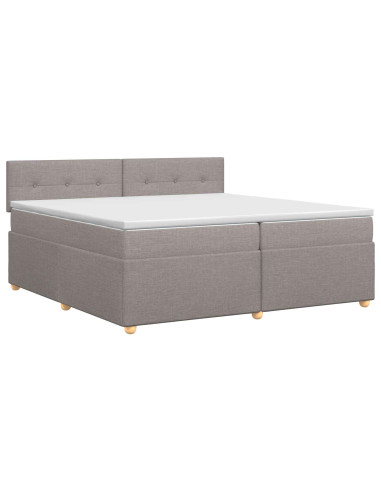 Letto box spring con materasso Tortora 200 x 200 cm Tessuto