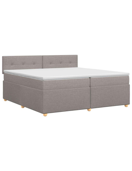 Letto box spring con materasso Tortora 200 x 200 cm Tessuto
