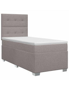 Letto box spring con materasso Tortora 100 x 200 cm Tessuto