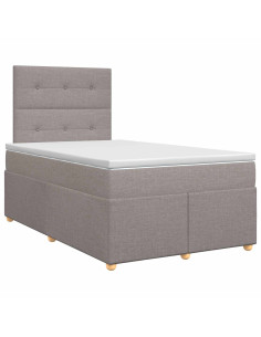 Letto box spring con materasso Tortora 120 x 190 cm Tessuto
