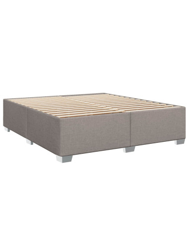 Letto box spring con materasso Tortora 200 x 200 cm Tessuto