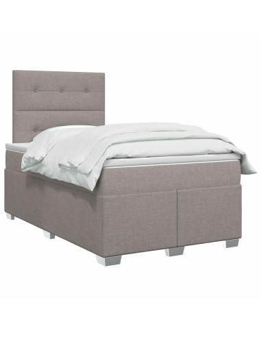 Letto box spring con materasso Tortora 120 x 190 cm Tessuto