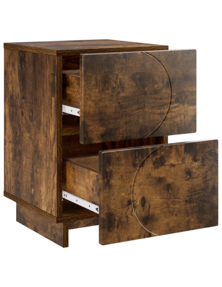 Armadio da Notte Rovere Fumo 33,5 x 34,5 x 50 cm