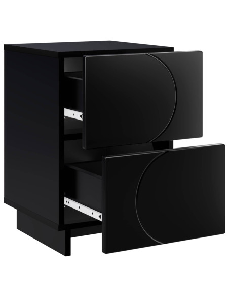 Armadio da Notte Nero 33,5 x 34,5 x 50 cm Legno ingegnerizzato