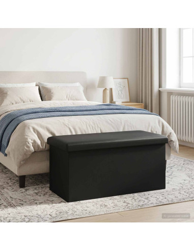 Panchina di stoccaggio pieghevole Nero PVC