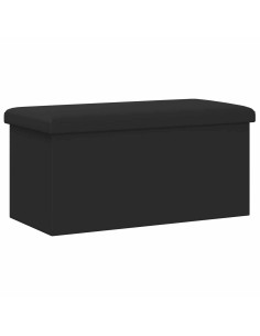 Panchina di stoccaggio pieghevole Nero PVC 2