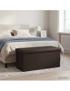 Panchina di stoccaggio pieghevole Marrone PVC