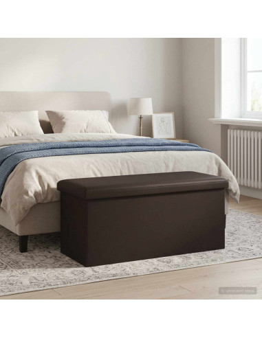 Panchina di stoccaggio pieghevole Marrone PVC