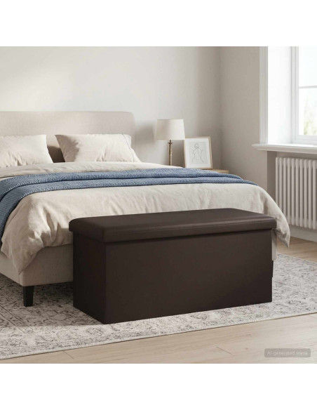 Panchina di stoccaggio pieghevole Marrone PVC