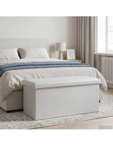 Panchina di stoccaggio pieghevole Bianco PVC