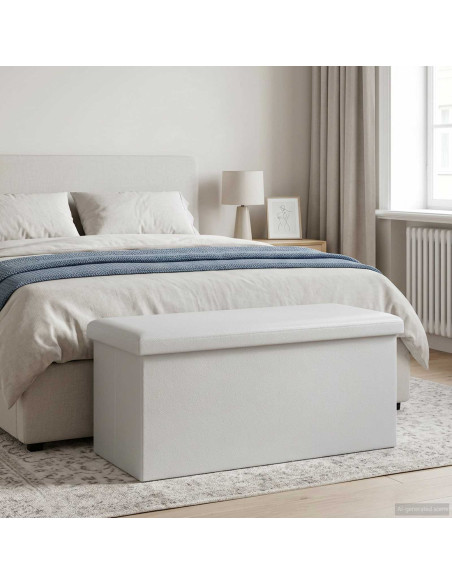 Panchina di stoccaggio pieghevole Bianco PVC