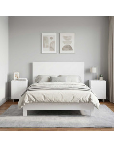 Armadio da Notte 2 pz Bianco Lucido 33,5 x 34,5 x 50 cm