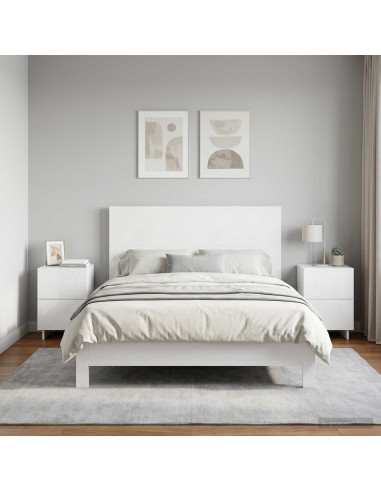 Armadio da Notte 2 pz Bianco Lucido 33,5 x 34,5 x 50 cm