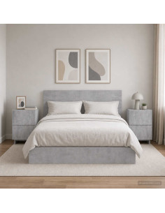 Armadio da Notte 2 pz Grigio Cemento 33,5 x 34,5 x 50 cm