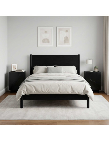 Armadio da Notte 2 pz Nero 33,5 x 34,5 x 50 cm