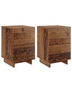 Armadio da Notte 2 pz Legno di quercia 33,5 x 34,5 x 50 cm 2