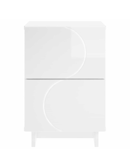 Armadio da Notte 2 pz Bianco Lucido 33,5 x 34,5 x 50 cm
