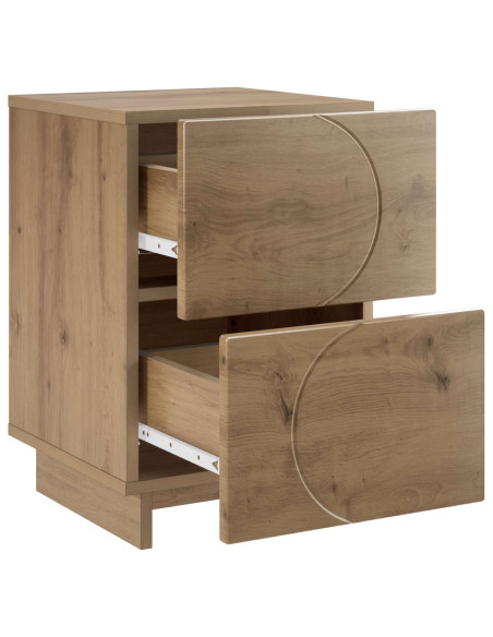 Armadio da Notte 2 pz Rovere Artigianale 33,5 x 34,5 x 50 cm