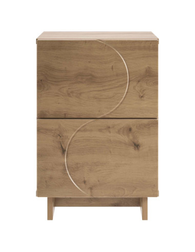 Armadio da Notte 2 pz Rovere Artigianale 33,5 x 34,5 x 50 cm