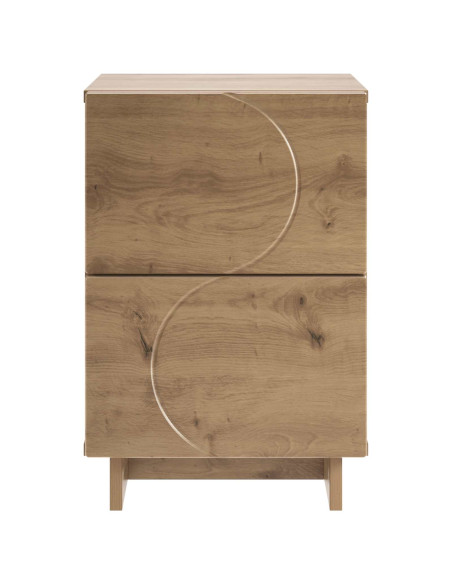 Armadio da Notte 2 pz Rovere Artigianale 33,5 x 34,5 x 50 cm