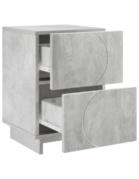 Armadio da Notte 2 pz Grigio Cemento 33,5 x 34,5 x 50 cm