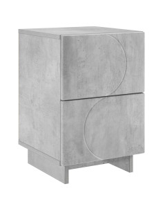 Armadio da Notte Grigio Cemento 33,5 x 34,5 x 50 cm 2