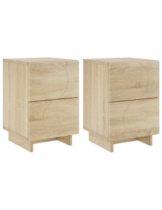 Armadio da Notte 2 pz Rovere Sonoma 33,5 x 34,5 x 50 cm 2