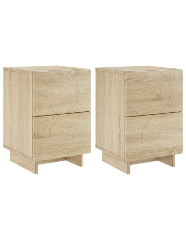 Armadio da Notte 2 pz Rovere Sonoma 33,5 x 34,5 x 50 cm