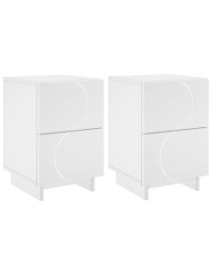 Armadio da Notte 2 pz Bianco 33,5 x 34,5 x 50 cm 2