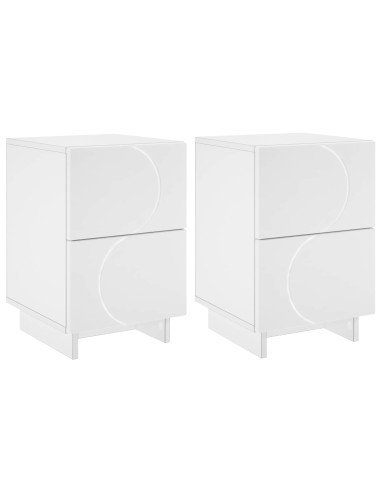 Armadio da Notte 2 pz Bianco 33,5 x 34,5 x 50 cm