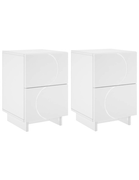 Armadio da Notte 2 pz Bianco 33,5 x 34,5 x 50 cm