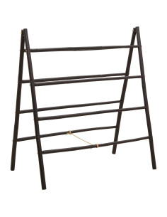 Scala per coperte a doppio lato Nero 90 x 50 x 100 cm Bambù 2