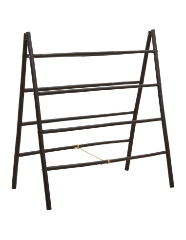 Scala per coperte a doppio lato Nero 90 x 50 x 100 cm Bambù