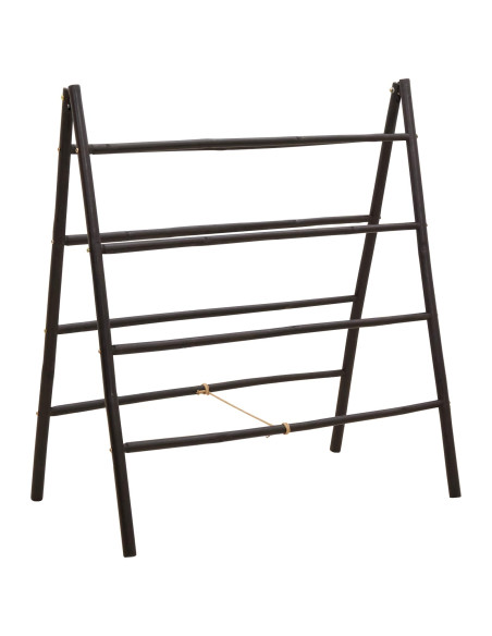 Scala per coperte a doppio lato Nero 90 x 50 x 100 cm Bambù