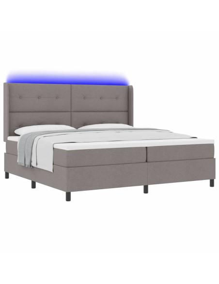 Letto a Sorgente LED con testiera Talpa 200 x 200 cm Tessuto