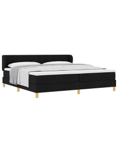 Letto a molle con testiera Nero 200 x 200 cm Tessuto 2