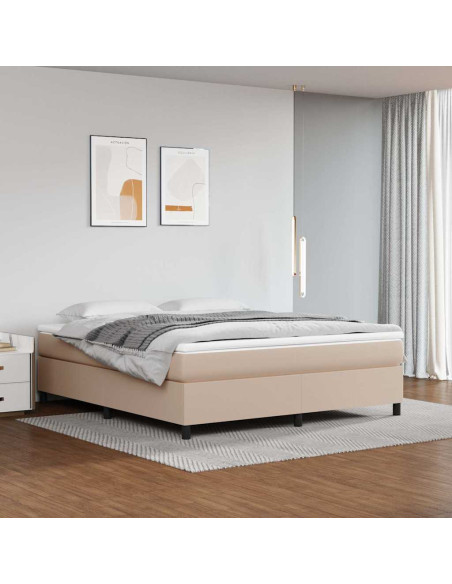 Struttura Letto a Rete a Molle Cappuccino 180x200 cm in Similpelle