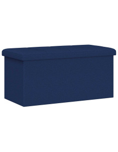 Panchina di stoccaggio pieghevole Blu Tela 2