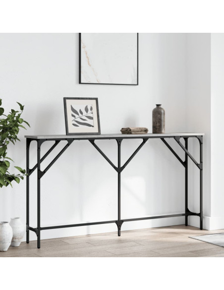 Tavolo Consolle Grigio Sonoma 140x23x75 cm in Legno Multistrato