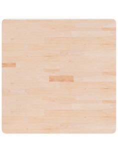 Piano Tavolo Quadrato 80x80x4 cm Massello Rovere Non Trattato