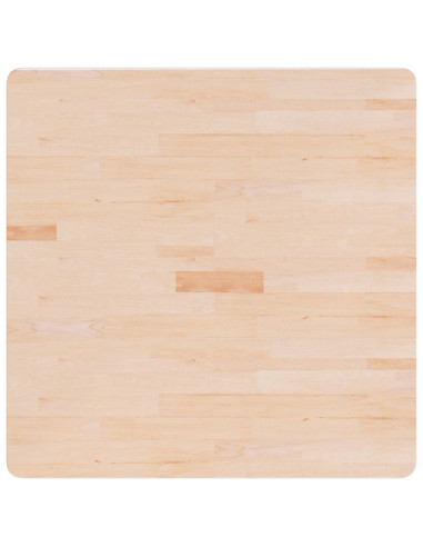 Piano Tavolo Quadrato 80x80x4 cm Massello Rovere Non Trattato