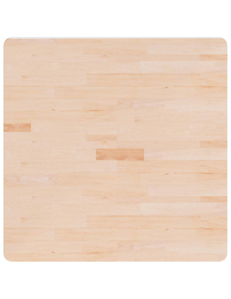 Piano Tavolo Quadrato 80x80x4 cm Massello Rovere Non Trattato