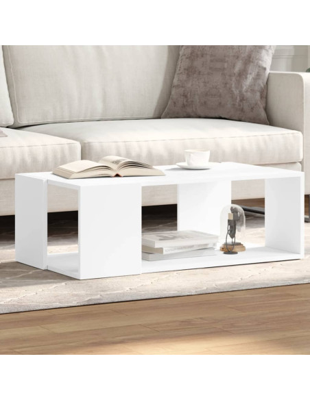Tavolino da Salotto Bianco 89,5x48x30 cm in Legno Multistrato