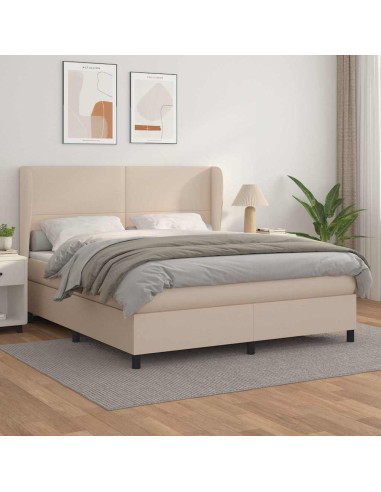 Giroletto a Molle con Materasso Cappuccino 180x200cm Similpelle