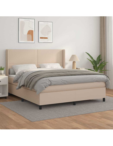Giroletto a Molle con Materasso Cappuccino 180x200cm Similpelle
