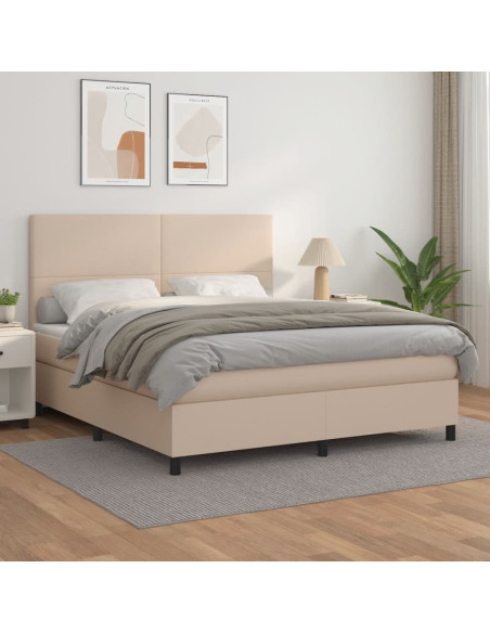 Giroletto a Molle con Materasso Cappuccino 180x200cm Similpelle