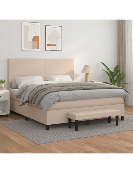 Giroletto a Molle con Materasso Cappuccino 180x200cm Similpelle