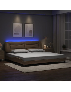 Giroletto con LED senza Materasso Hvar Cappuccino 200x200 cm