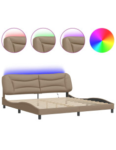 Giroletto con LED senza Materasso Hvar Cappuccino 200x200 cm 2