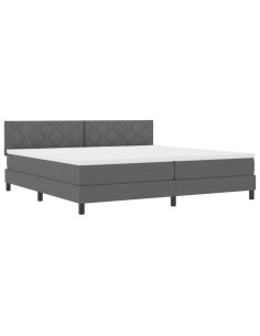 Letto a molle con strisce LED Grigio scuro 200 x 200 cm Tessuto 2